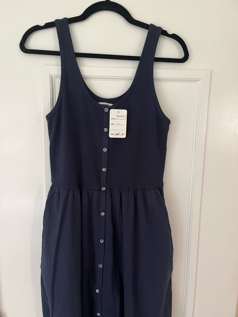 XiRENA Navy Blue Button-Front Tank Dress